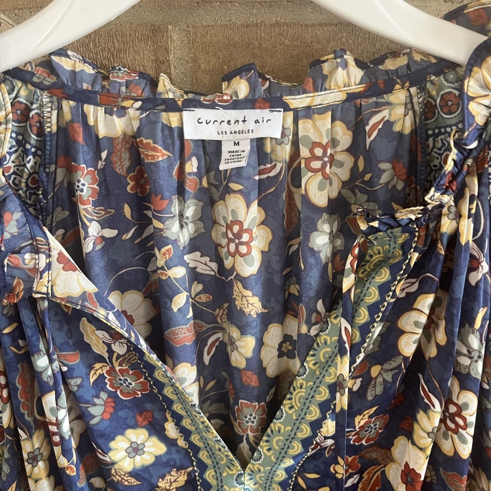 Current Air Blue and Brown Floral Mini Dress - Picture 4 of 4